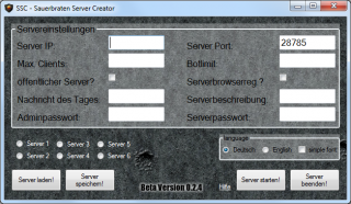 SSC - Sauerbraten Server Creator BETA v0.3.5